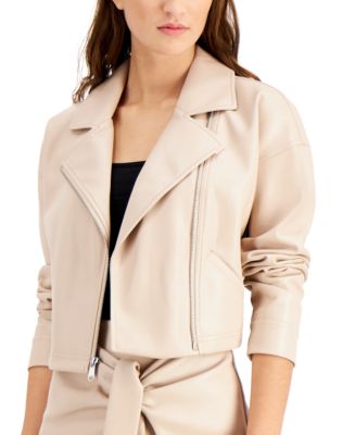 Bar III Faux-Leather Moto Jacket, Created for Macy's - Macy's