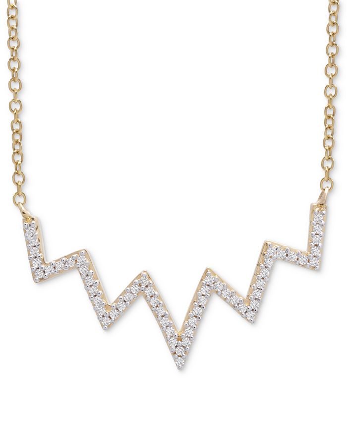 Wrapped - Diamond Zigzag 19" Statement Necklace (1/6 ct. t.w.) in 14k Gold