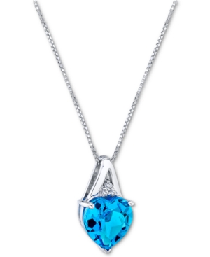image of Blue Topaz (3-5/8 ct. t.w.) & Diamond Accent Heart 18