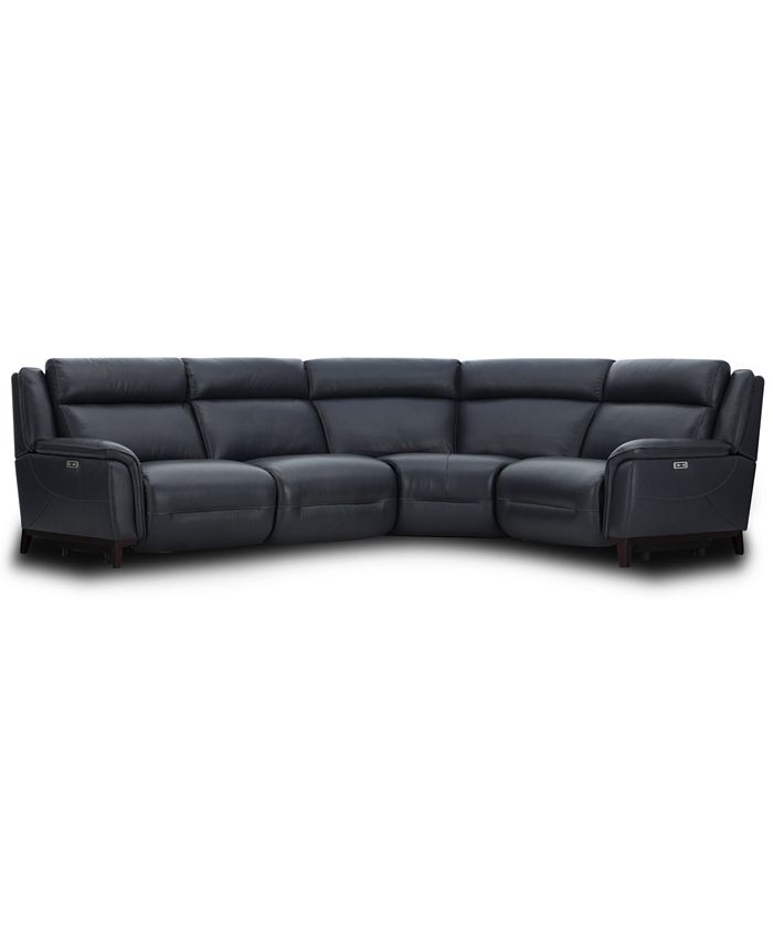 Furniture CLOSEOUT! Lond 4Pc. Leather Sectional with 2 Power Recliners