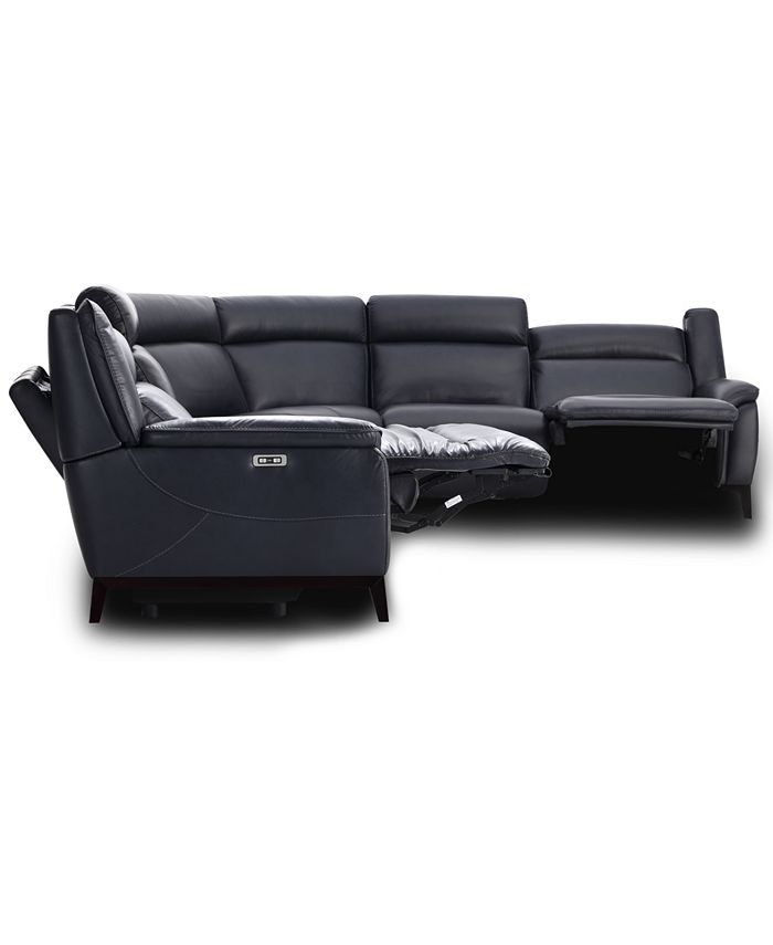 Furniture CLOSEOUT! Lond 6Pc. Leather Sectional with 2 Power Recliners