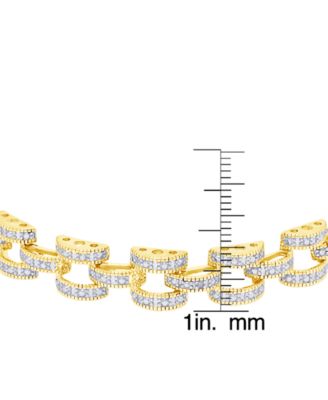 Diamond Accent Panther Link Bracelet in Silver Plate or Gold Plate