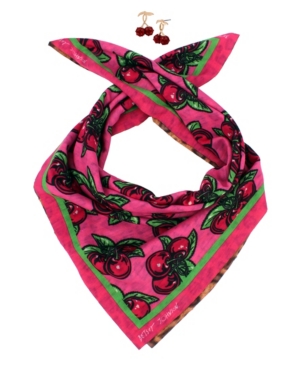 image of Betsey Johnson Cherry Banana Earring Set