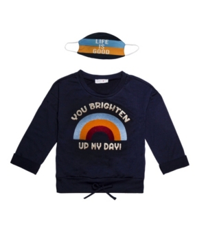 image of Beautees Big Girls -You Bright Up My Day- Sweater with Matching Mask