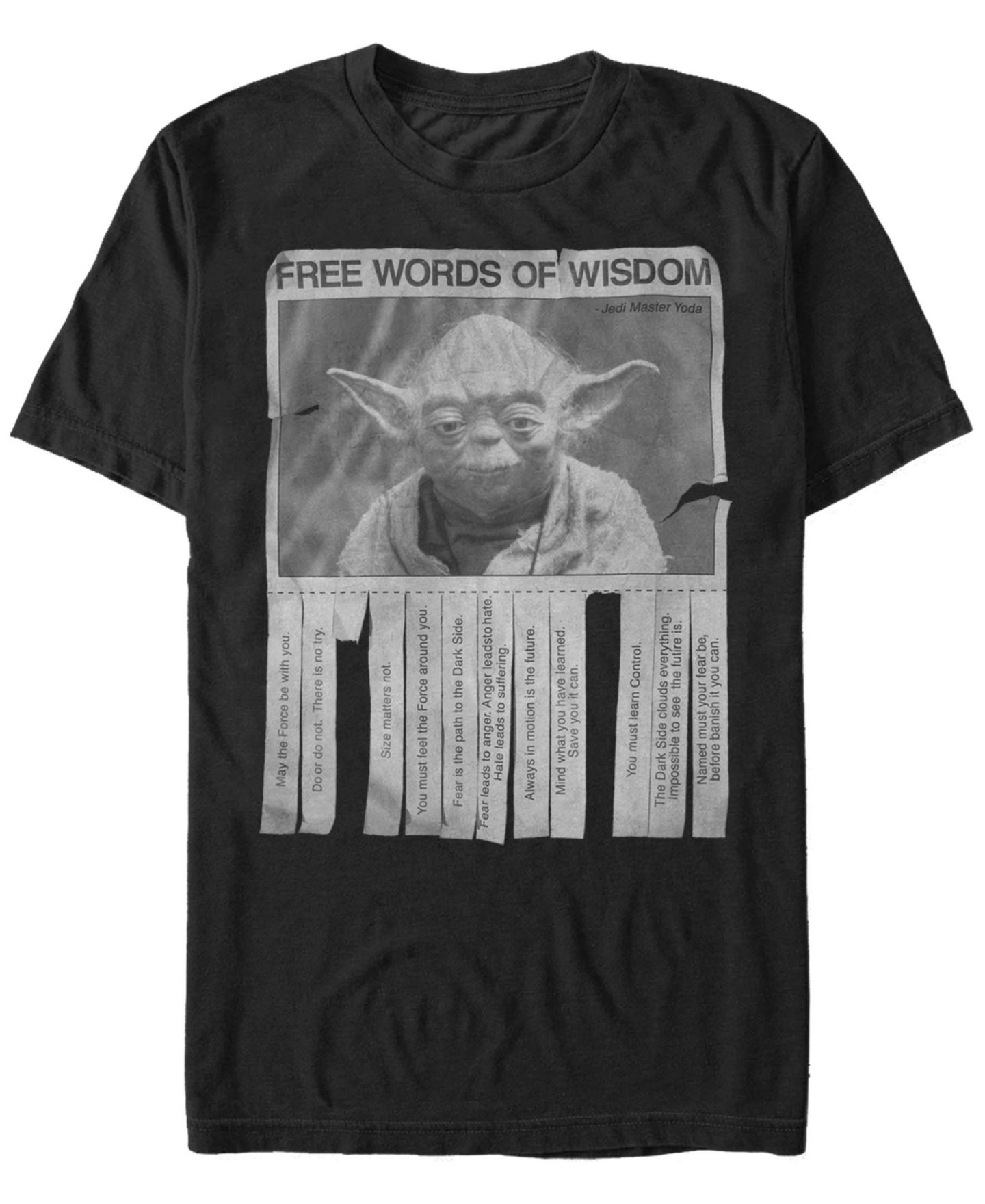 Мужская футболка Fifth Sun Star Wars Words Of Wisdom Short Sleeve, цвет: Чёрный — фото 1
