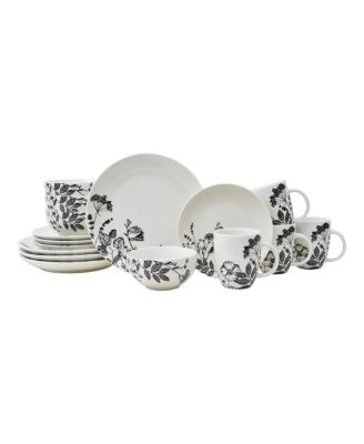 222 Fifth - Braddock Black 16 Piece Dinnerware Set