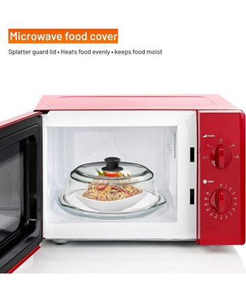 Microwave Plate Cover Lid with Easy Grip Handle Safe Tempered Glass Microwave  Food Cover Splatter Cover Guard 