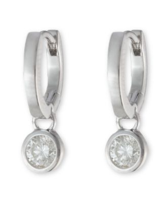 Sterling Silver Cubic Zirconia Huggie Earring