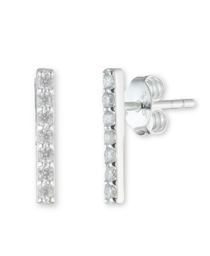 Ralph Lauren Sterling Silver and Cubic Zirconia Stud Earring - Macy's