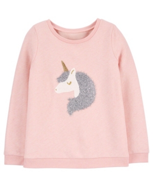 image of Carters Little Girl Unicorn Flip Sequin Fleece Top