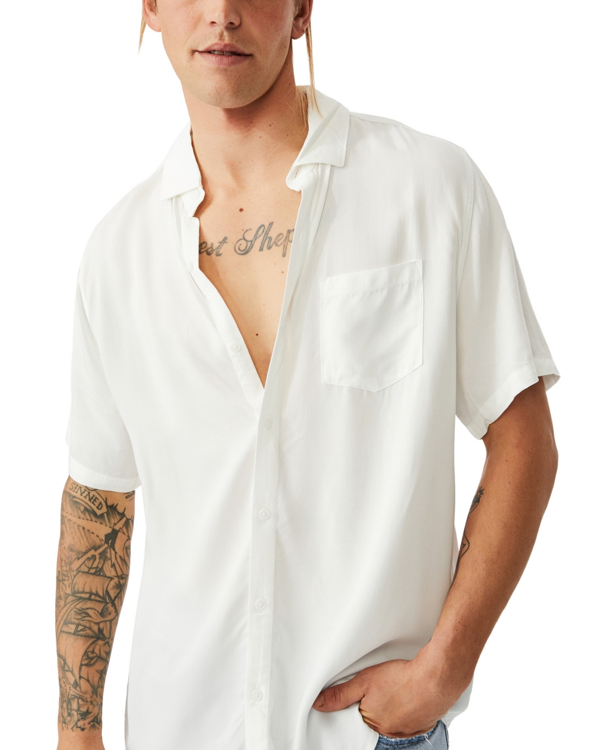 Cotton On Men's Cuban Short Sleeve Shirt
