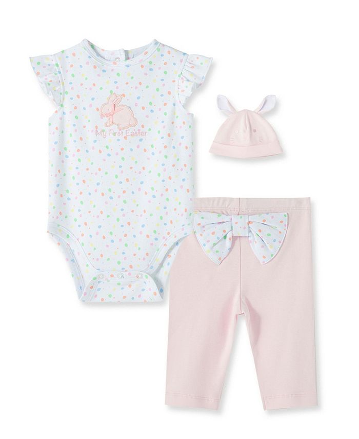 Little Me Baby Girl Bunny Bodysuit Pant Set - Macy's