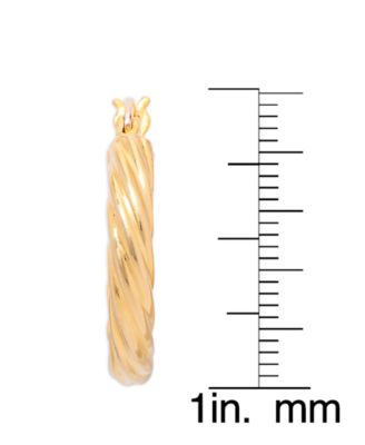 Diamond Accent Round Stud and Twist Hoop Earring Set in Gold Plate