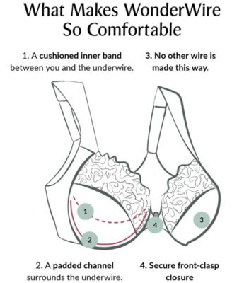 Women's Full Figure Plus Size Wonderwire Front Close Stretch Lace Bra 9245