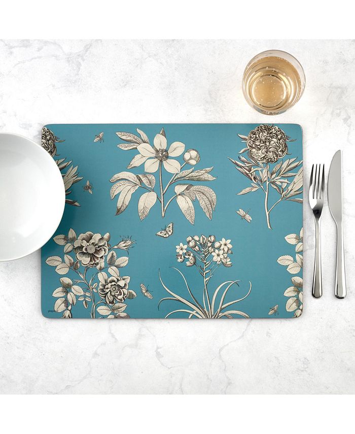 Pimpernel Etchings & Roses Blue by Sanderson Placemats, Set of 4 Macy's