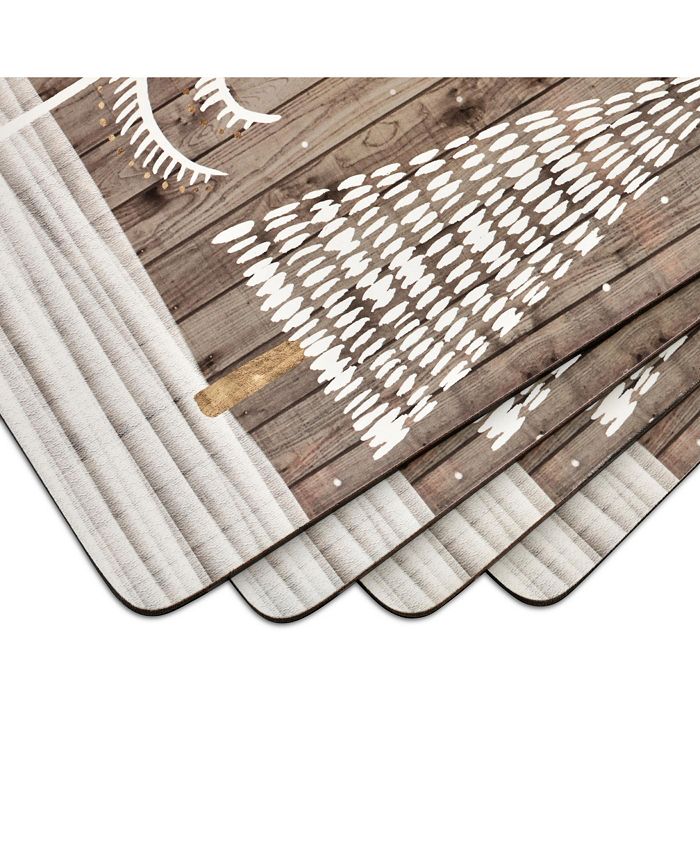Pimpernel Wooden White Christmas Placemats, Set of 4 Macy's
