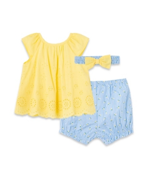 Little Me Baby Girls Daisy Sunsuit Set 3 Piece