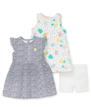 Little Me Baby Girls Pineapple Knit Dress Set 3 Piece