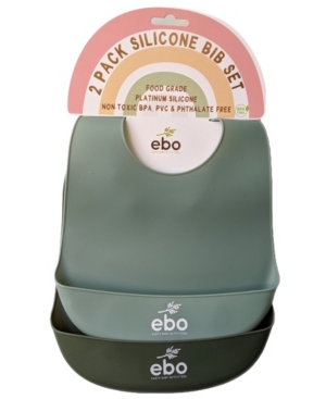 Baby Boys and Girls 2 Pack Silicone Bibs Set