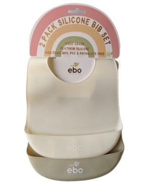 Baby Boys and Girls 2 Pack Silicone Bibs Set