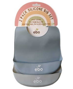 Baby Boys and Girls 2 Pack Silicone Bibs Set