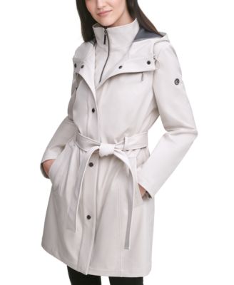 calvin klein belted hooded raincoat