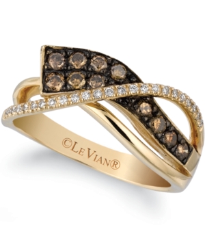 image of Le Vian Chocolatier Ring featuring (3/8 ct. t.w.) Chocolate Diamonds, (1/10 ct. t.w.) Vanilla Diamonds set in 14K Honey Gold