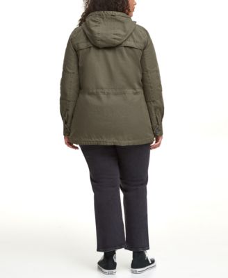 Trendy Plus Size  Cotton Hood Utility Jacket