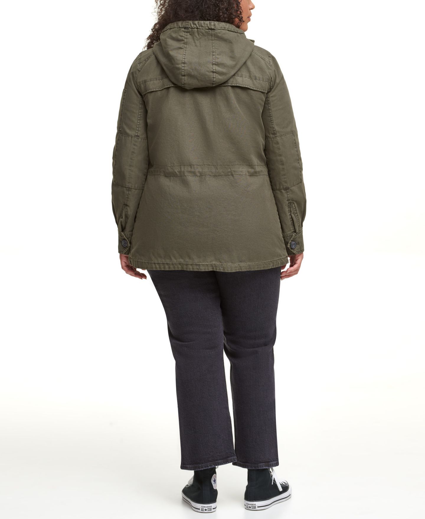 Женская куртка Levi's Trendy Plus Size Hooded Military, цвет: Армейский зелёный — фото 2