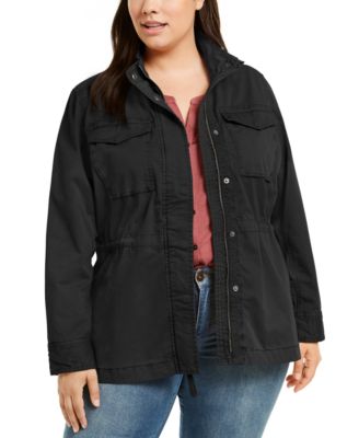 plus size black utility jacket