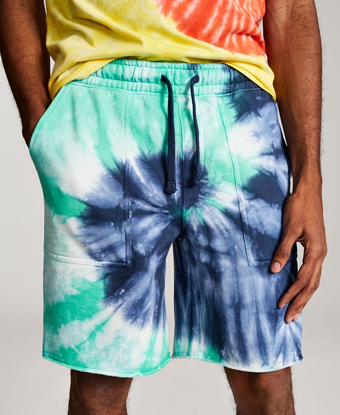Sun + Stone Men's Tie-Dyed Fleece Drawstring Shorts - Macy's