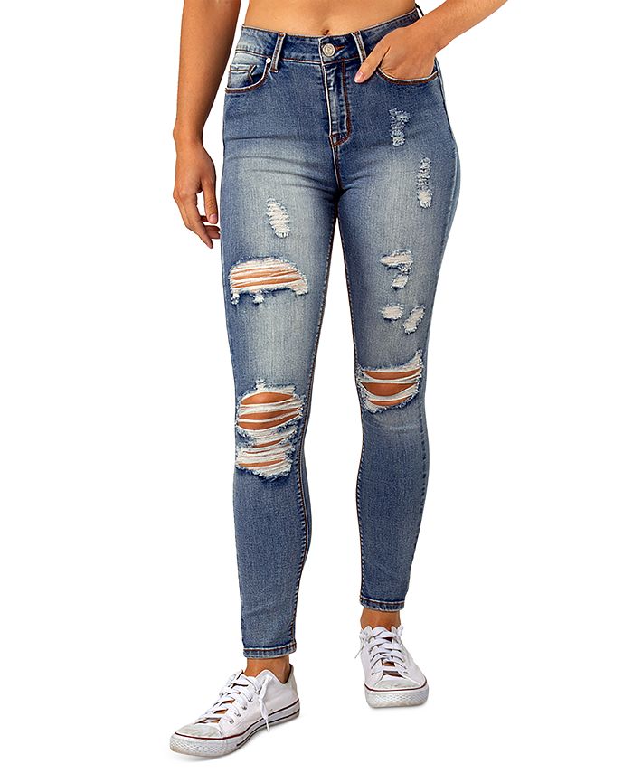 Indigo Rein Juniors' Ripped High Rise Skinny Jeans - Macy's