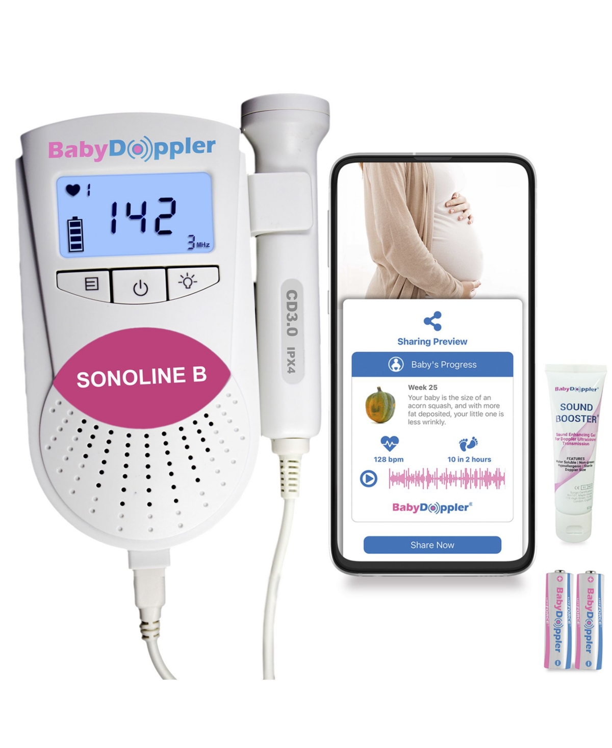 Baby Doppler Baby Heart Beat Tracker In Pink ModeSens