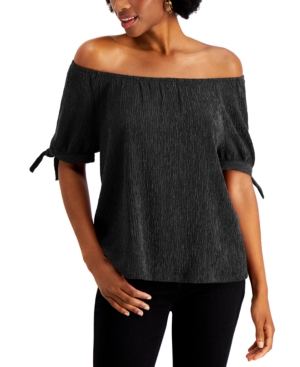 Style & Co OFF THE SHOULDER TIE-SLEEVE TOP, CREATED FOR MACY'S