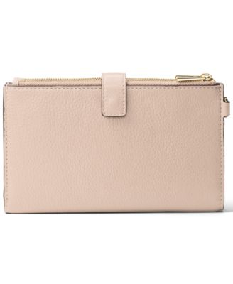 Adele Double-Zip Pebble Leather Phone Wristlet