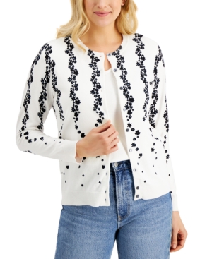 Karen Scott Floral-Print Cardigan Created for Macy's