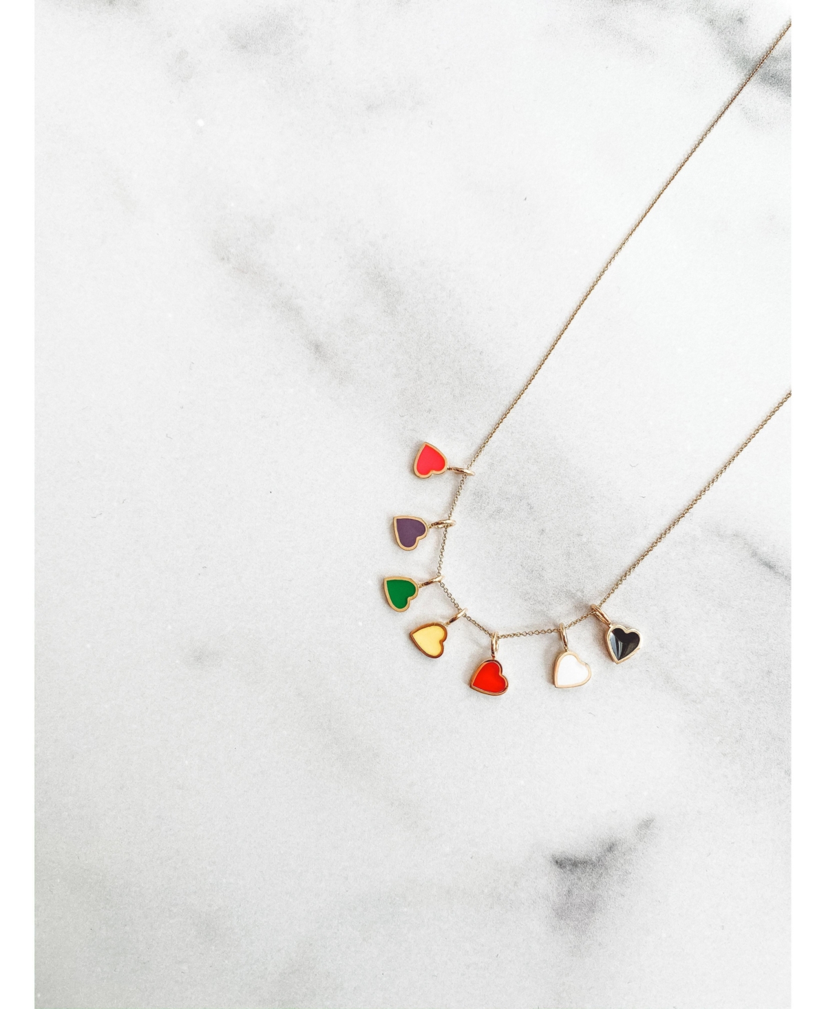 Sarah Chloe Love Count Enamel Heart Pendant Necklace in 14k Gold Over Sterling Silver