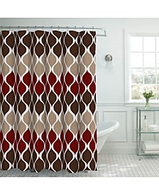 Clarisse Faux Linen Textured Shower Curtain with Hooks Set, 13 Piece