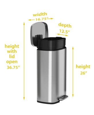 SoftStep Stainless Steel Trash Can with Odor Filter