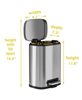 SoftStep Stainless Steel Trash Can with Odor Filter