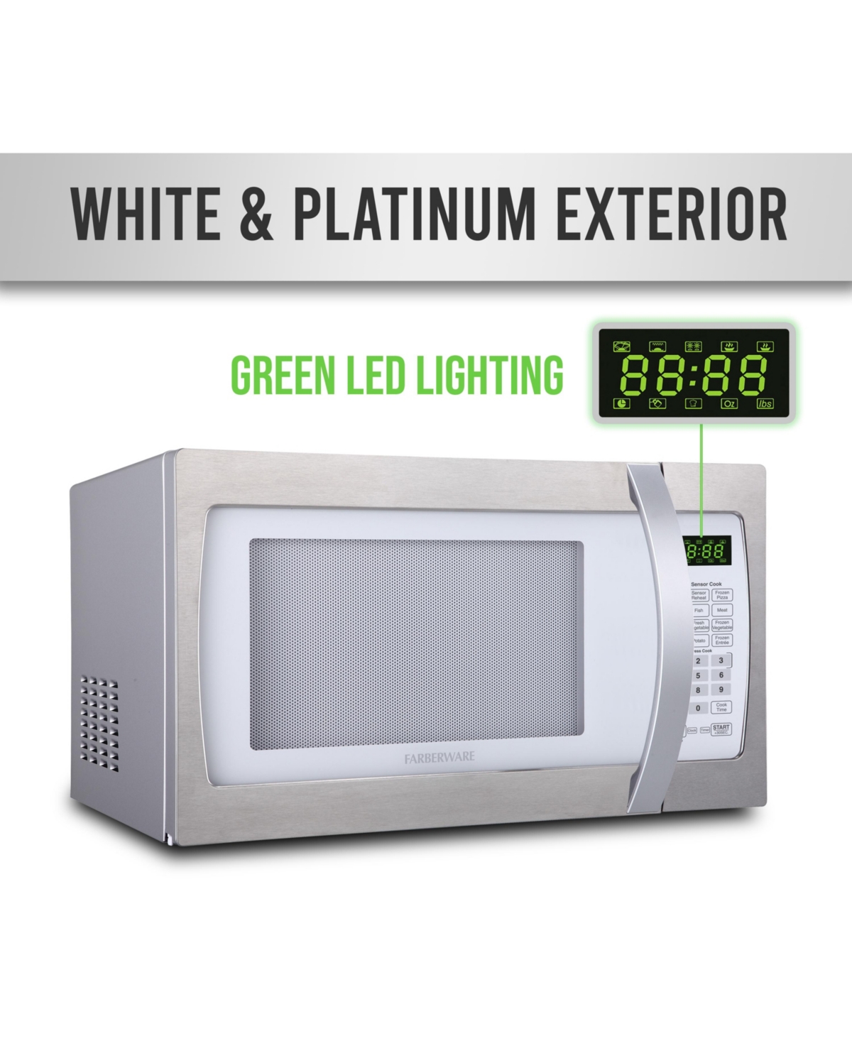 Farberware Professional 1.3 Cu. Ft. 1100-Watt Microwave Oven with Smart Sensor Cooking