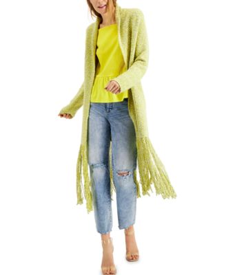 fringe long cardigan