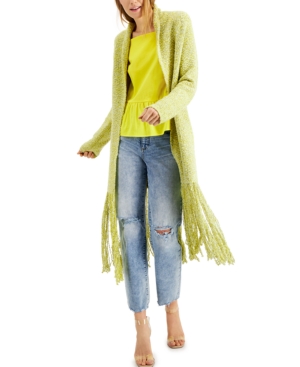 Inc Long Fringed Cardigan Created for Macy's