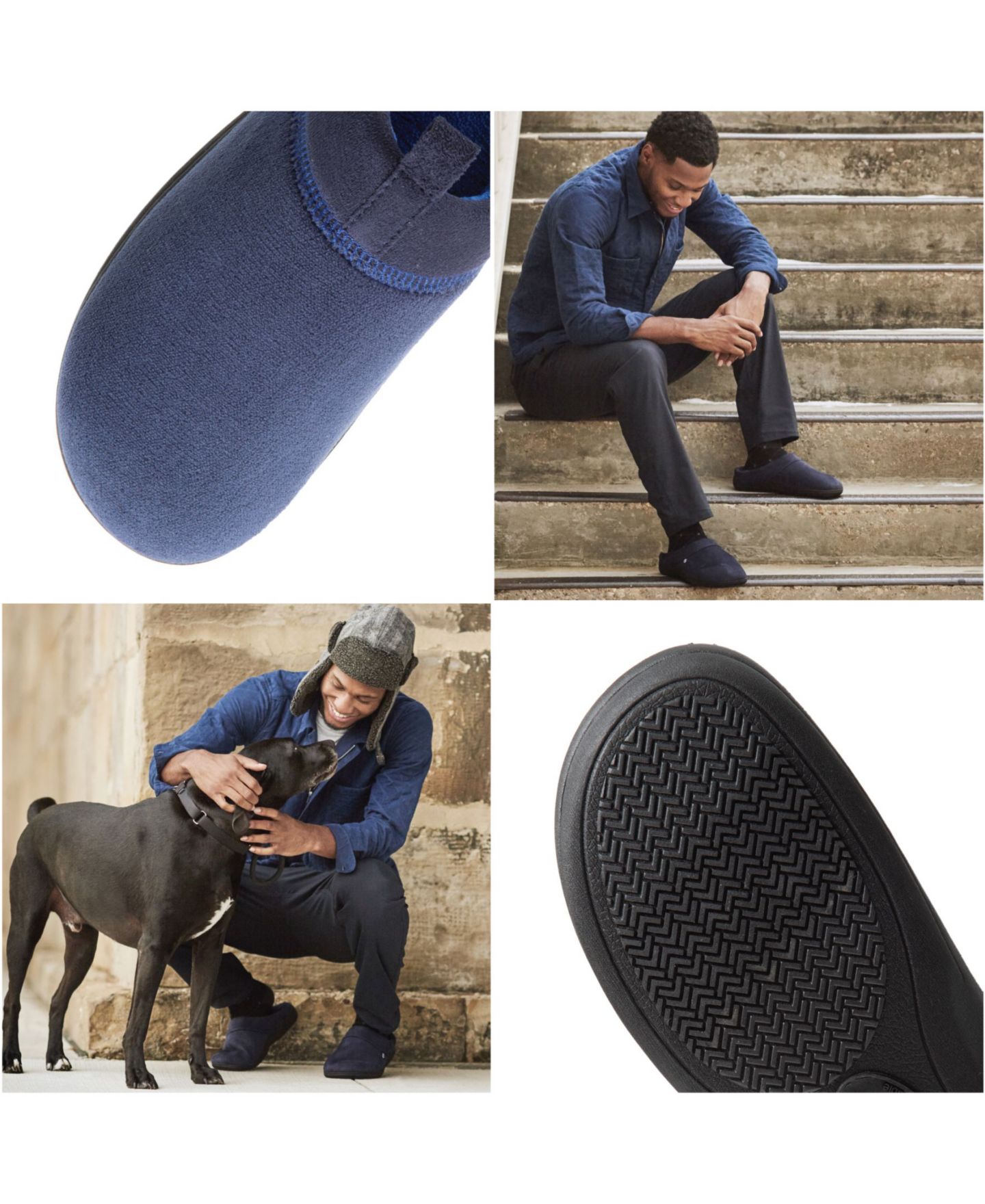 Мужские тапочки Totes Isotoner Signature Microterry Jared Hoodback Slippers with Memory Foam, цвет: Чёрный — фото 5