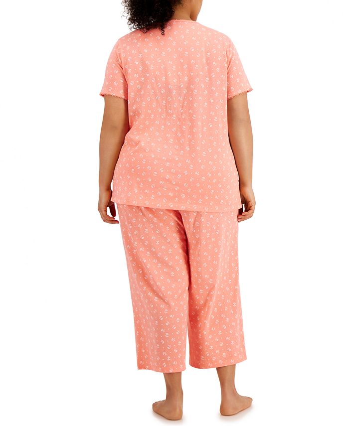 Charter Club Plus Size Cotton Capri Pajama Set, Created for Macy's - Macy's