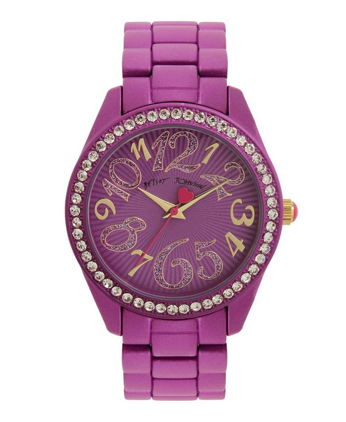 Betsey Johnson Women s Color Spray Purple Stainless Steel Watch 40mm Macy s
