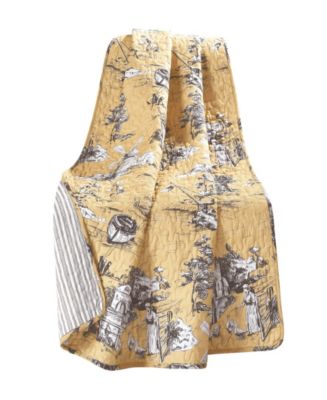Lush Décor French Country Toile Cotton Reversible Throw Blanket - Macy's