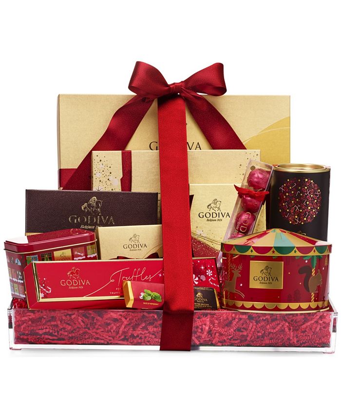 Godiva Festive Delights Holiday Chocolate Gift Basket, 11 Piece Set Macy's
