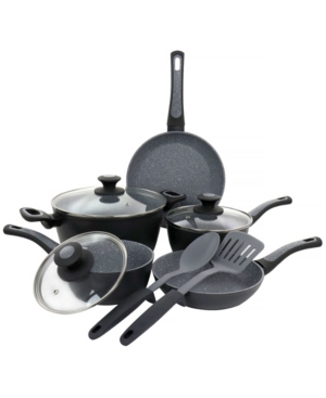 Oster 10 Piece Non-stick Cookware Set In Charcoal