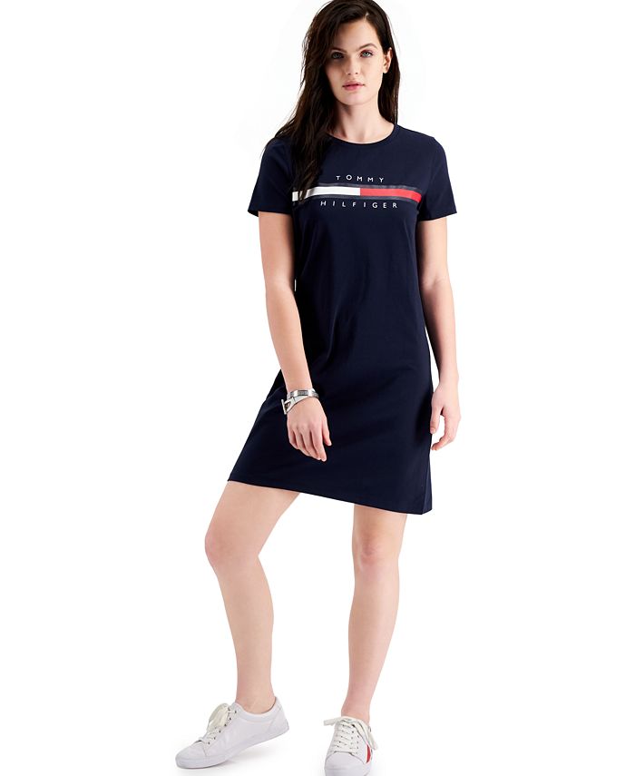 Tommy Hilfiger Logo Graphic T-Shirt Dress - Macy's
